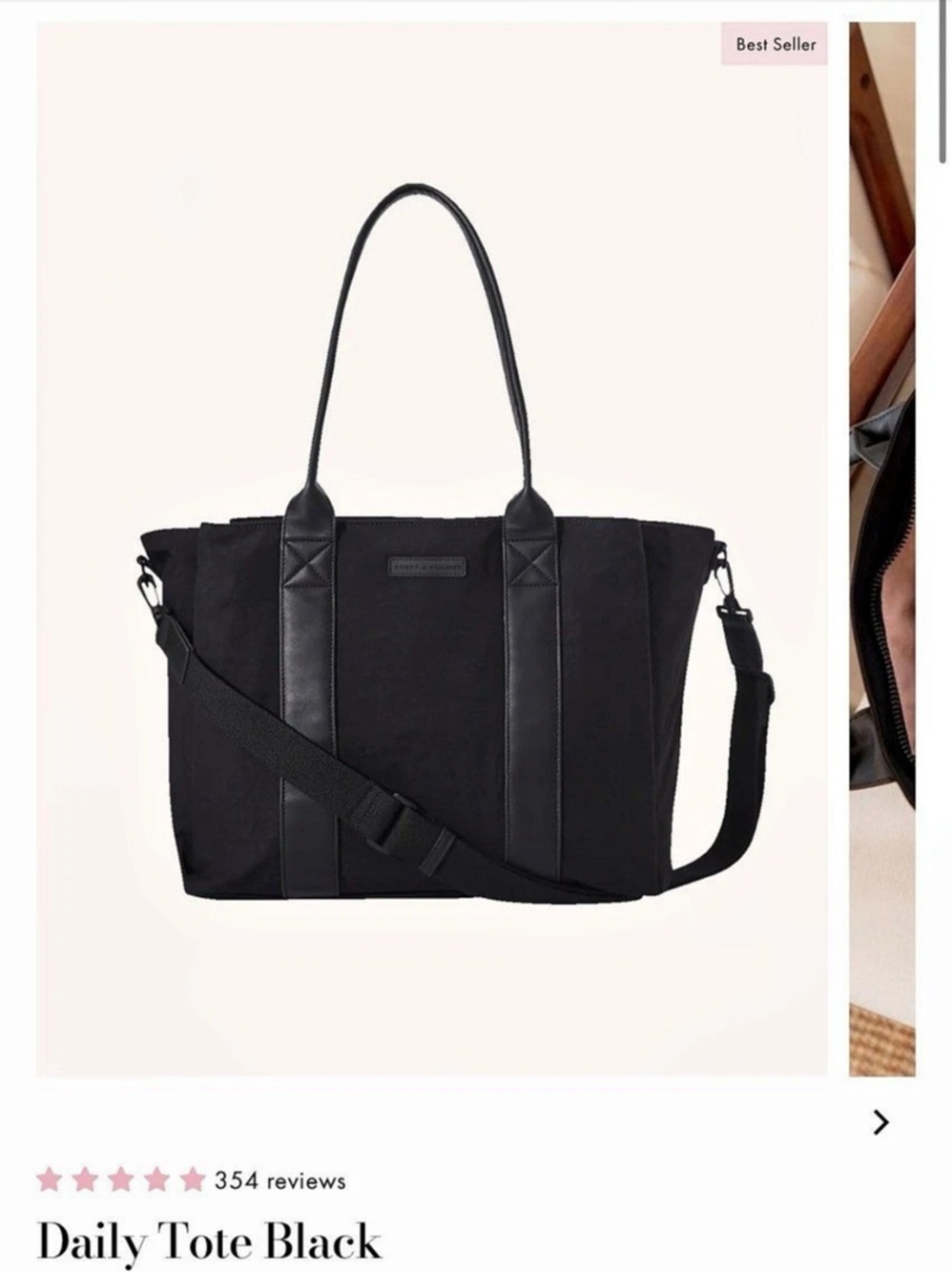 Poppy & Peonies Daily Tote Black Tote Bag